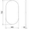 Miroir de salle de bain ovale Mexen Loft 75 x 40 cm, cadre doré - 9851-075-040-000-50