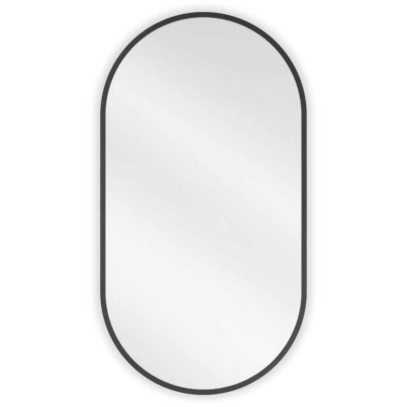 Mexen Loft miroir de salle de bain ovale 75 x 40 cm, cadre noir - 9851-075-040-000-70