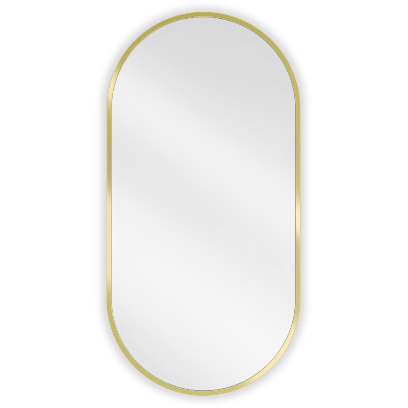 Mexen Loft miroir de salle de bains ovale 80 x 40 cm, cadre doré brossé - 9851-080-040-000-50