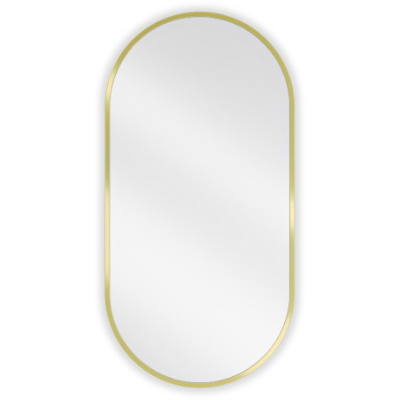 Mexen Loft miroir de salle de bains ovale 80 x 40 cm, cadre doré brossé - 9851-080-040-000-50