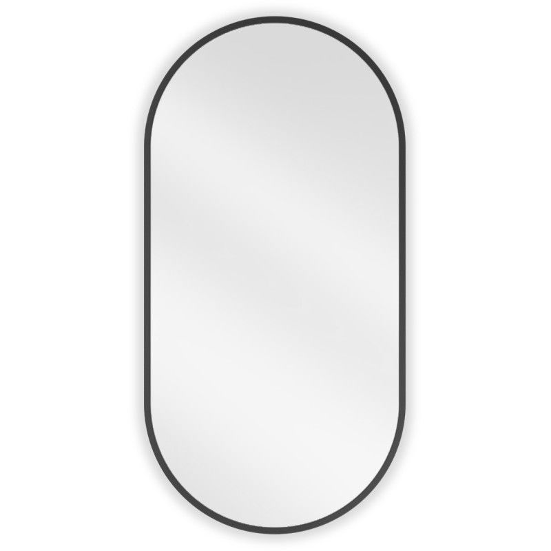 Mexen Loft miroir de salle de bain ovale 80 x 40 cm, cadre noir - 9851-080-040-000-70