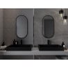 Mexen Loft miroir de salle de bain oval 80 x 40 cm, cadre noir - 9851-080-040-000-70