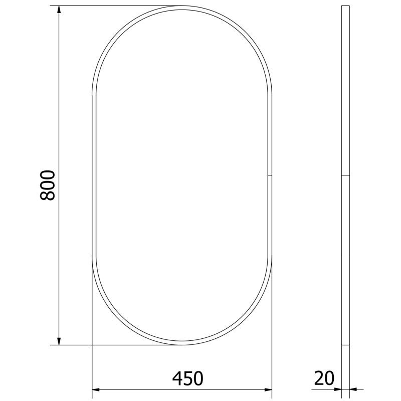 Mexen Loft miroir de salle de bain ovale 80 x 45 cm, cadre doré - 9851-080-045-000-50