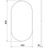 Mexen Loft miroir de salle de bain ovale 80 x 45 cm, cadre doré - 9851-080-045-000-50