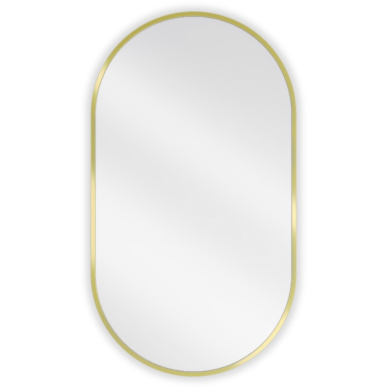 Mexen Loft miroir de salle de bains ovale 80 x 45 cm, cadre doré brossé - 9851-080-045-000-50