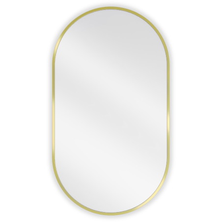 Mexen Loft miroir de salle de bains ovale 80 x 45 cm, cadre doré brossé - 9851-080-045-000-50