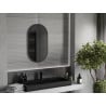 Mexen Loft miroir de salle de bain ovale 80 x 45 cm, cadre noir - 9851-080-045-000-70