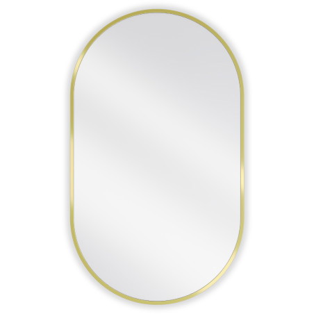 Mexen Loft miroir de salle de bains ovale 85 x 50 cm, cadre doré brossé - 9851-085-050-000-50