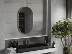 Mexen Loft miroir de salle de bain ovale 85 x 50 cm, cadre doré - 9851-085-050-000-50