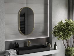 Mexen Loft miroir de salle de bains ovale 85 x 50 cm, cadre doré - 9851-085-050-000-50