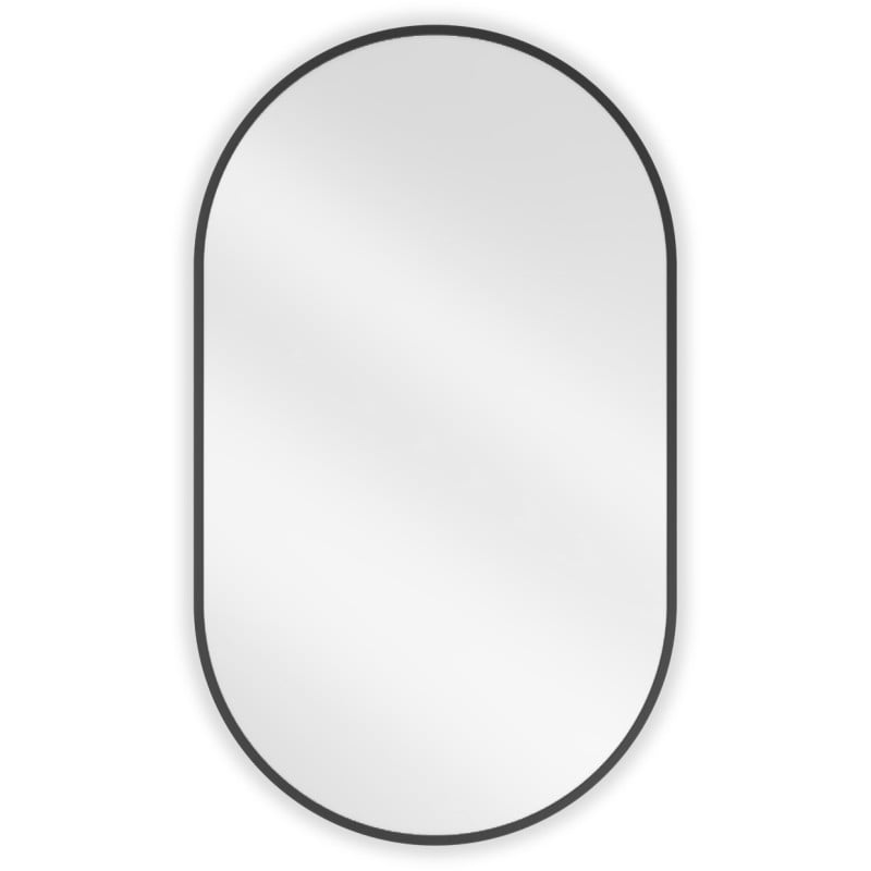 Miroir de salle de bain ovale Mexen Loft 85 x 50 cm, cadre noir - 9851-085-050-000-70