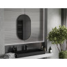 Mexen Loft miroir de salle de bain ovale 85 x 50 cm, cadre noir - 9851-085-050-000-70