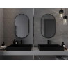 Mexen Loft miroir de salle de bain ovale 85 x 50 cm, cadre noir - 9851-085-050-000-70