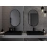 Miroir de salle de bain ovale Mexen Loft 85 x 50 cm, cadre noir - 9851-085-050-000-70