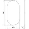 Miroir de salle de bain ovale Mexen Loft 90 x 45 cm, cadre noir - 9851-090-045-000-70