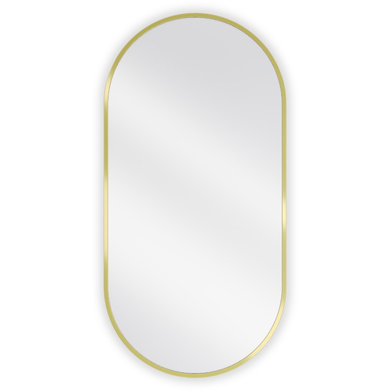Mexen Loft miroir de salle de bains ovale 90 x 45 cm, cadre doré - 9851-090-045-000-50