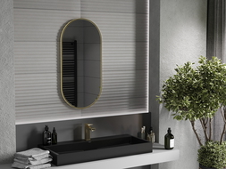Mexen Loft miroir de salle de bain ovale 90 x 45 cm, cadre doré - 9851-090-045-000-50
