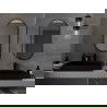 Miroir de salle de bain ovale Mexen Loft 90 x 45 cm, cadre noir - 9851-090-045-000-70