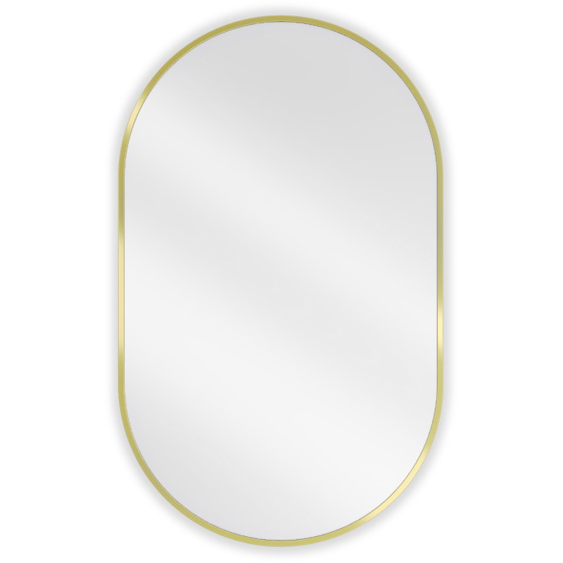 Mexen Loft miroir de salle de bains ovale 90 x 55 cm, cadre doré brossé - 9851-090-055-000-50
