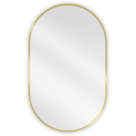 Mexen Loft miroir de salle de bains ovale 90 x 55 cm, cadre doré brossé - 9851-090-055-000-50