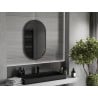 Miroir de salle de bain ovale Mexen Loft 90 x 55 cm, cadre noir - 9851-090-055-000-70
