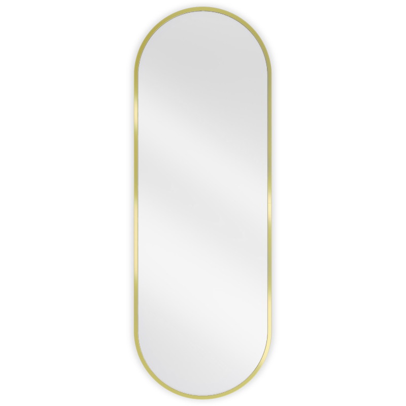 Mexen Loft miroir de salle de bains ovale 100 x 35 cm, cadre doré brossé - 9851-100-035-000-50