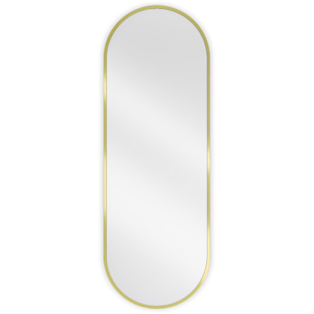 Mexen Loft miroir de salle de bains ovale 100 x 35 cm, cadre doré brossé - 9851-100-035-000-50
