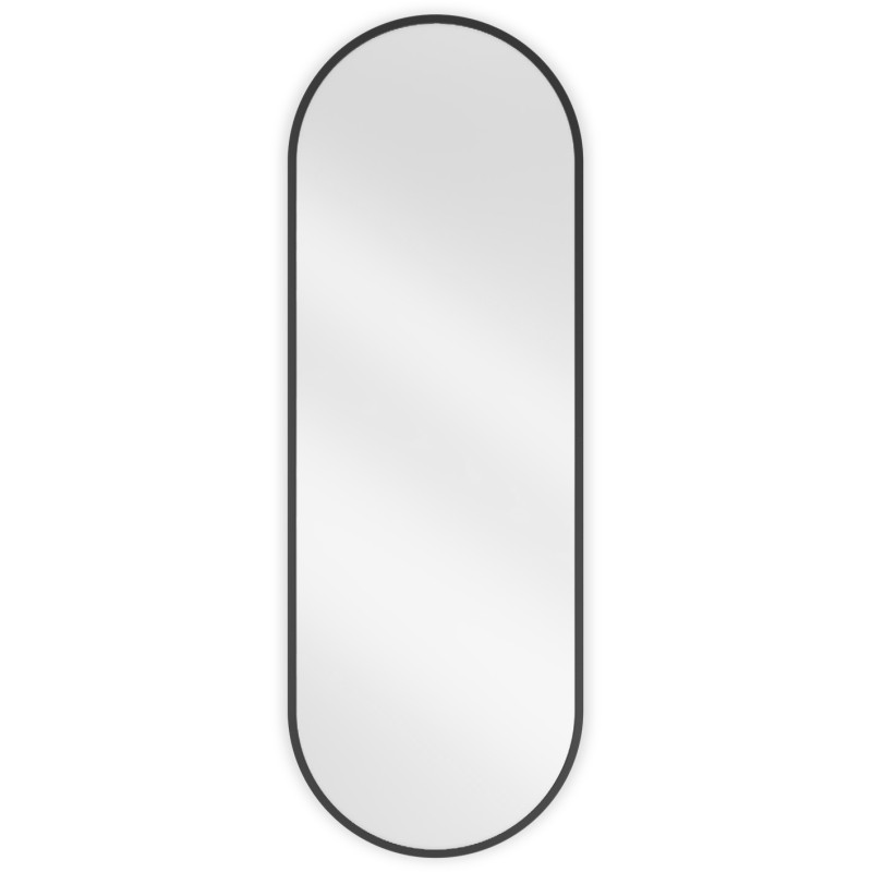 Miroir de salle de bain ovale Mexen Loft 100 x 35 cm, cadre noir - 9851-100-035-000-70