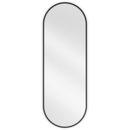 Miroir de salle de bain ovale Mexen Loft 100 x 35 cm, cadre noir - 9851-100-035-000-70