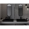 Mexen Loft miroir de salle de bain ovale 100 x 35 cm, cadre noir - 9851-100-035-000-70