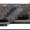 Miroir de salle de bain ovale Mexen Loft 100 x 35 cm, cadre noir - 9851-100-035-000-70