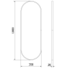 Mexen Loft miroir de salle de bain ovale 100 x 35 cm, cadre noir - 9851-100-035-000-70