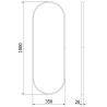 Miroir de salle de bain ovale Mexen Loft 100 x 35 cm, cadre noir - 9851-100-035-000-70