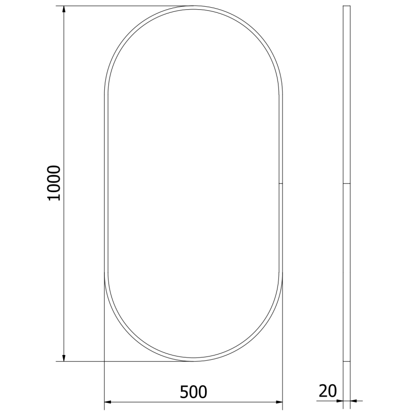 Mexen Loft miroir de salle de bain ovale 100 x 50 cm, cadre doré - 9851-100-050-000-50