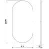Mexen Loft miroir de salle de bains ovale 100 x 50 cm, cadre noir - 9851-100-050-000-70