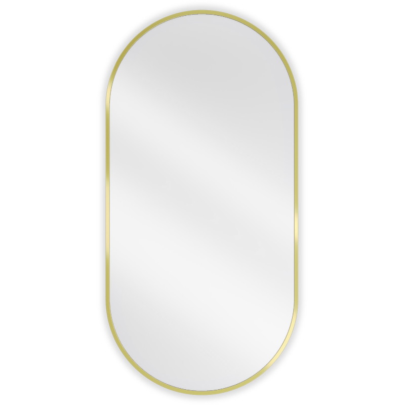 Mexen Loft Miroir de salle de bains ovale 100 x 50 cm, cadre doré brossé - 9851-100-050-000-50