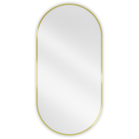Mexen Loft Miroir de salle de bains ovale 100 x 50 cm, cadre doré brossé - 9851-100-050-000-50
