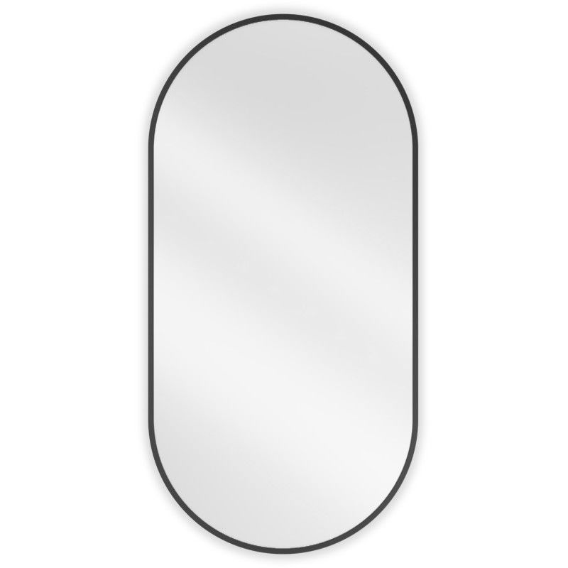 Miroir de salle de bain ovale Mexen Loft 100 x 50 cm, cadre noir - 9851-100-050-000-70