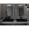 Mexen Loft miroir de salle de bains ovale 100 x 50 cm, cadre noir - 9851-100-050-000-70