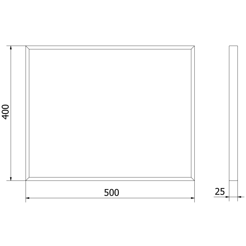 Mexen Loft miroir de salle de bain rectangulaire 50 x 40 cm, cadre doré - 9852-050-040-000-50