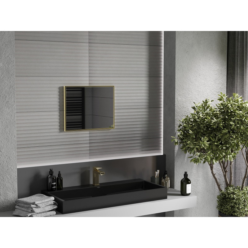 Mexen Loft Miroir de salle de bains rectangulaire 50 x 40 cm, cadre doré brossé - 9852-050-040-000-50