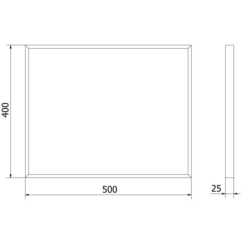 Mexen Loft miroir de salle de bain rectangulaire 50 x 40 cm, cadre noir - 9852-050-040-000-70