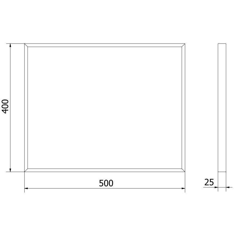 Mexen Loft miroir rectangulaire de salle de bain 50 x 40 cm, cadre noir - 9852-050-040-000-70