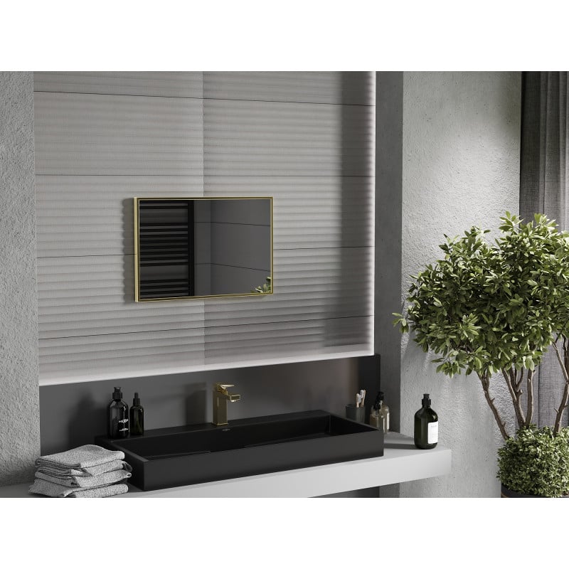 Mexen Loft miroir de salle de bain rectangulaire 60 x 40 cm, cadre doré - 9852-060-040-000-50