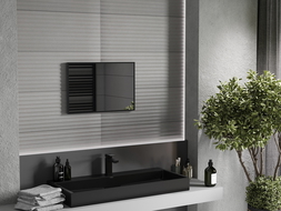 Miroir de salle de bain rectangulaire Mexen Loft 60 x 40 cm, cadre noir - 9852-060-040-000-70