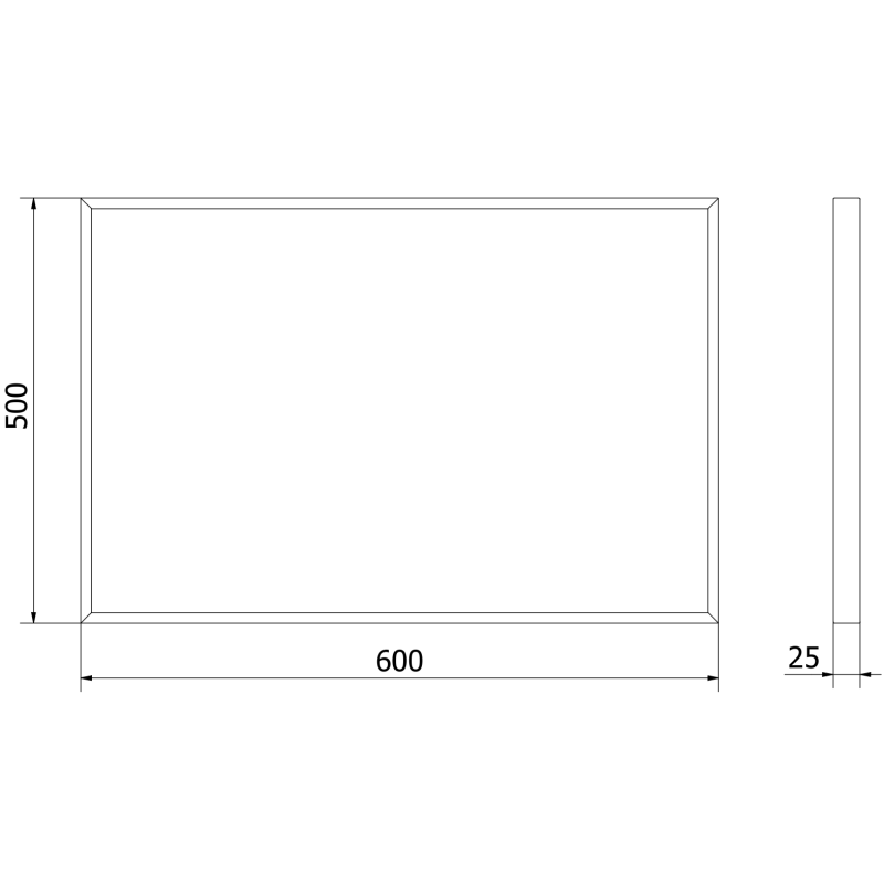 Mexen Loft miroir de salle de bains rectangulaire 60 x 40 cm, cadre noir - 9852-060-040-000-70