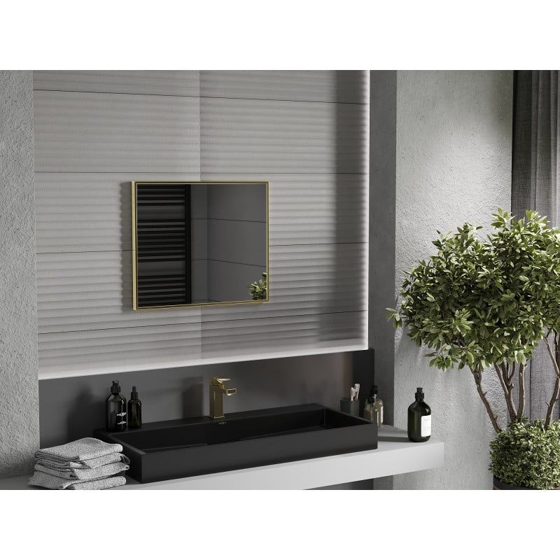 Mexen Loft miroir de salle de bains rectangulaire 60 x 50 cm, cadre doré - 9852-060-050-000-50