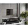 Mexen Loft miroir de salle de bains rectangulaire 60 x 50 cm, cadre doré brossé - 9852-060-050-000-50