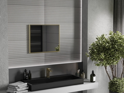 Mexen Loft miroir de salle de bain rectangulaire 60 x 50 cm, cadre doré - 9852-060-050-000-50