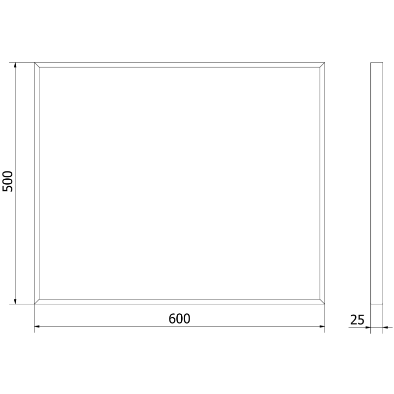 Mexen Loft miroir de salle de bain rectangulaire 60 x 50 cm, cadre noir - 9852-060-050-000-70